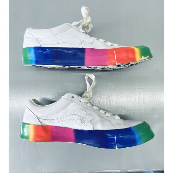 Converse Golf le Fleur One Star Ox Rainbow Sneaker Mens 11 Womens 13 LGBQ Pride - Picture 4 of 11